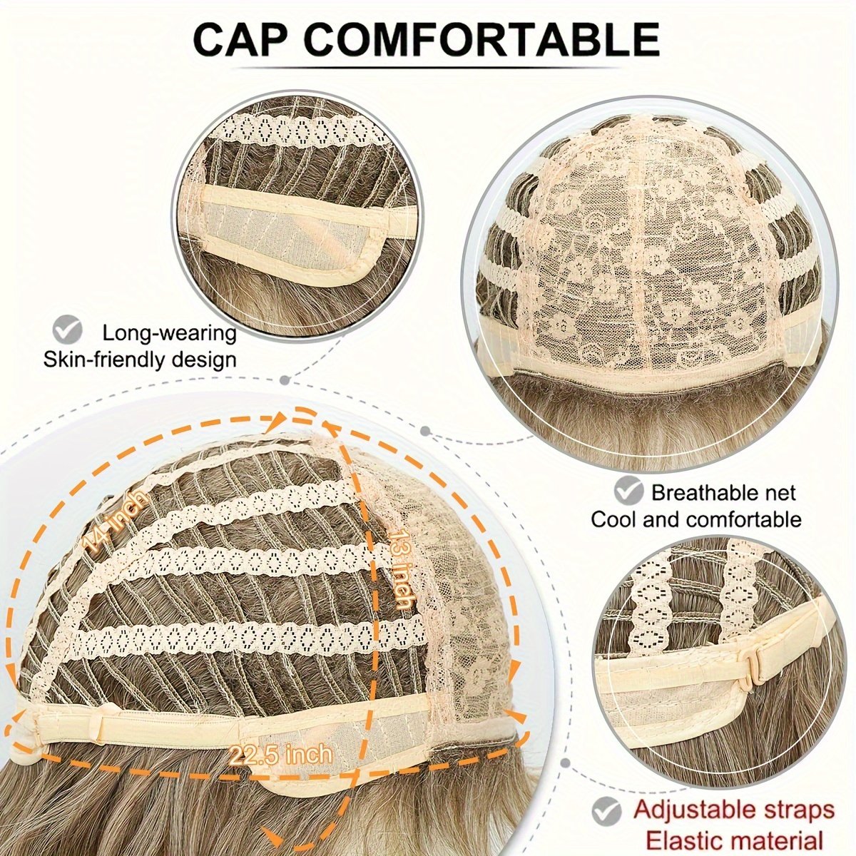 130% Density High-Temperature Fiber Unisex Vintage Blonde Wig, 70s 80s Style Long Straight Hair, Basic Fashion Party Costume with Rose Net Cap