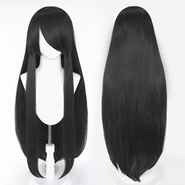 [32" Heat Resistant Synthetic Wig] 32" Long Straight Synthetic Wig with Bangs - Heat Resistant, Versatile Black Hair for Women, Ideal for Cosplay, Halloween & Daily Use