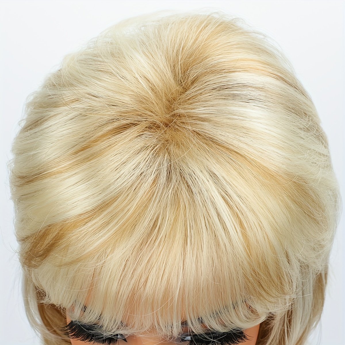 130% Density High-Temperature Fiber Unisex Vintage Blonde Wig, 70s 80s Style Long Straight Hair, Basic Fashion Party Costume with Rose Net Cap