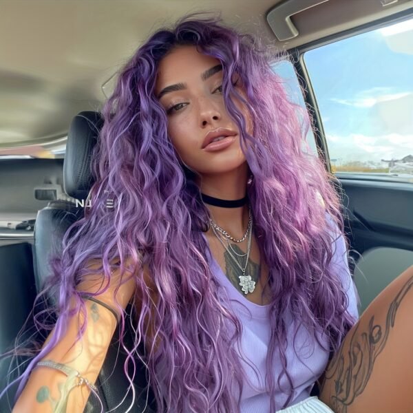 Elegant Curly Wave Wig for Women, Tang Long Fiber, Rose Net Cap, 150% Density, Full Head Wave Wigs Suitable for All