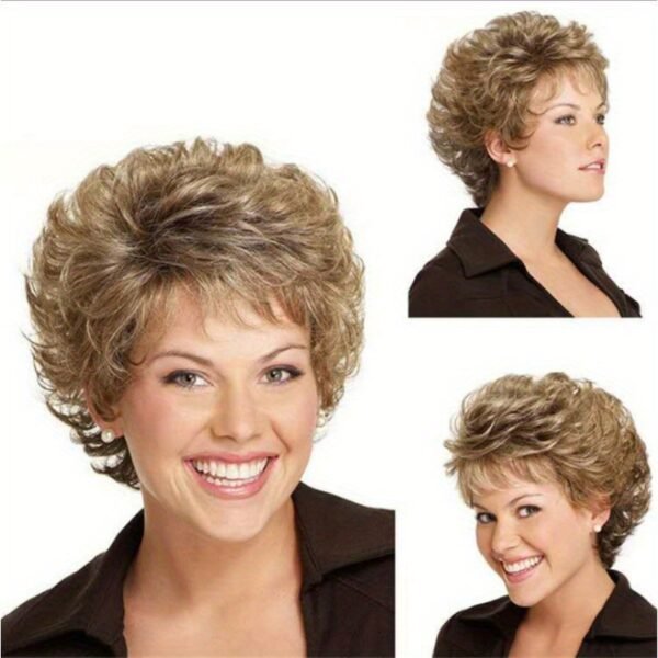 Elegant Short Curly Pixie Cut Wig - Heat Resistant, Natural Look, Gradient Style with Rose Net Cap for Parties, Banquets & Festivals, Short Hair Wig
