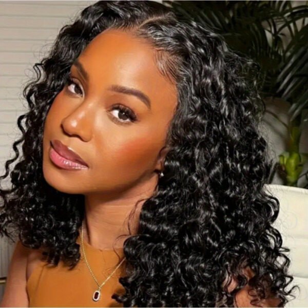 13x4 Water Wave Frontal 14 Inch Curly Bob Wig Wet and Wavy For Women